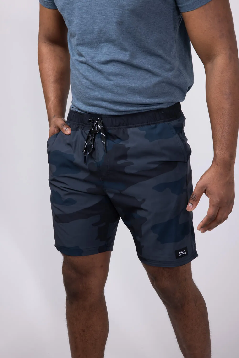 1897 Active Levitate Shorts for Men in Black Camo | STEW51-BLACK CAMO