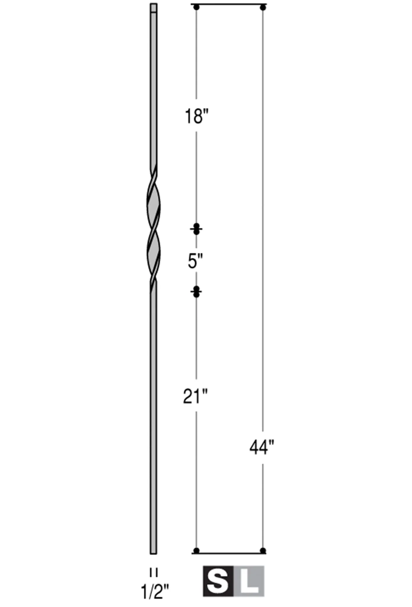 2560 Series 1RIB Single Ribbon Iron Baluster