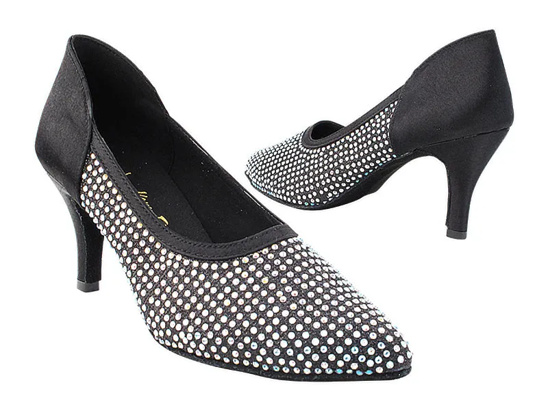 5502Bling Black Glitter Satin
