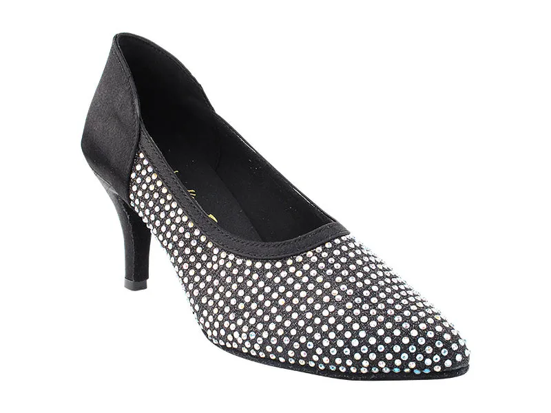 5502Bling Black Glitter Satin
