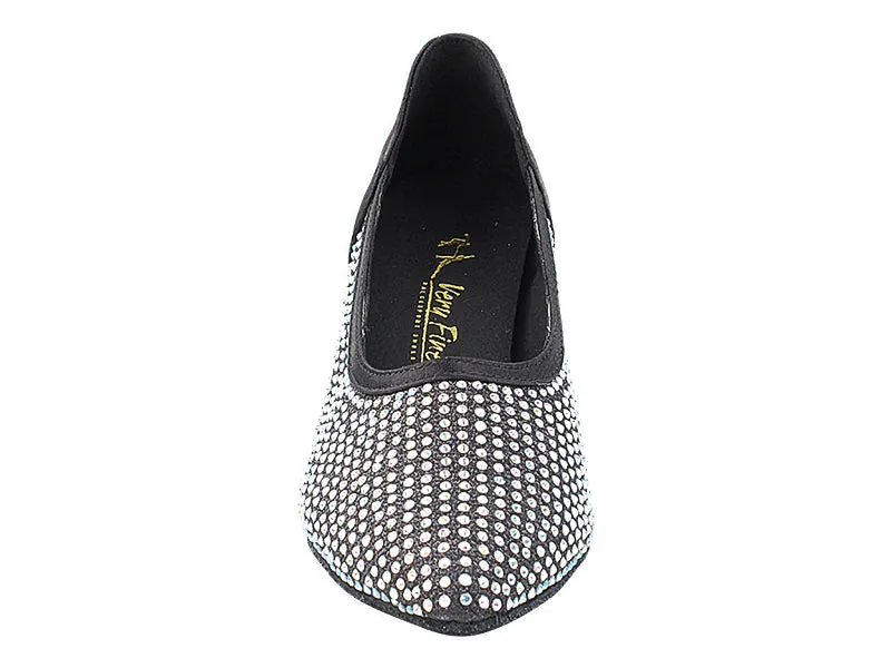 5502Bling Black Glitter Satin
