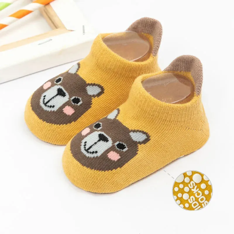 6-Pack Adorable Baby Socks – Non-Slip, Cartoon-Cute & Cozy