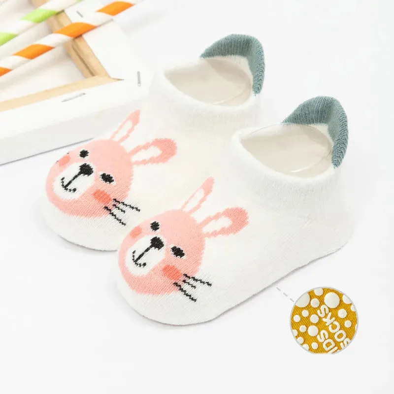 6-Pack Adorable Baby Socks – Non-Slip, Cartoon-Cute & Cozy