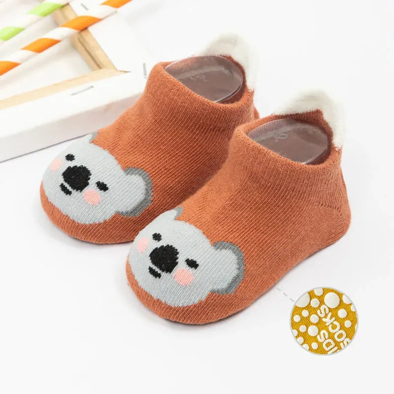 6-Pack Adorable Baby Socks – Non-Slip, Cartoon-Cute & Cozy