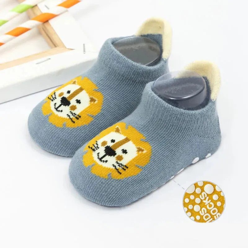 6-Pack Adorable Baby Socks – Non-Slip, Cartoon-Cute & Cozy