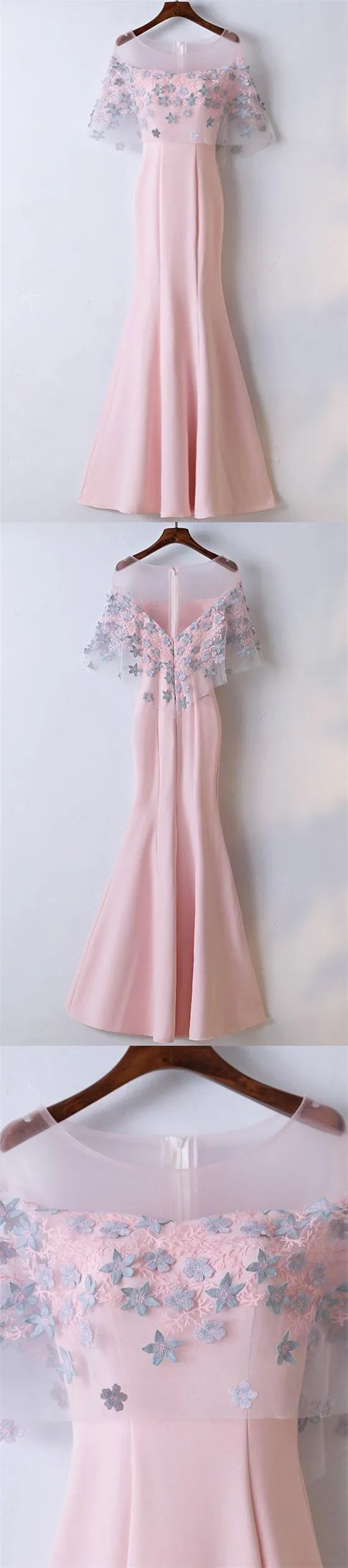 Affordable Unique New Design Pink Prom Dresses, Mermaid Popular Prom Dress for party,  PD0456