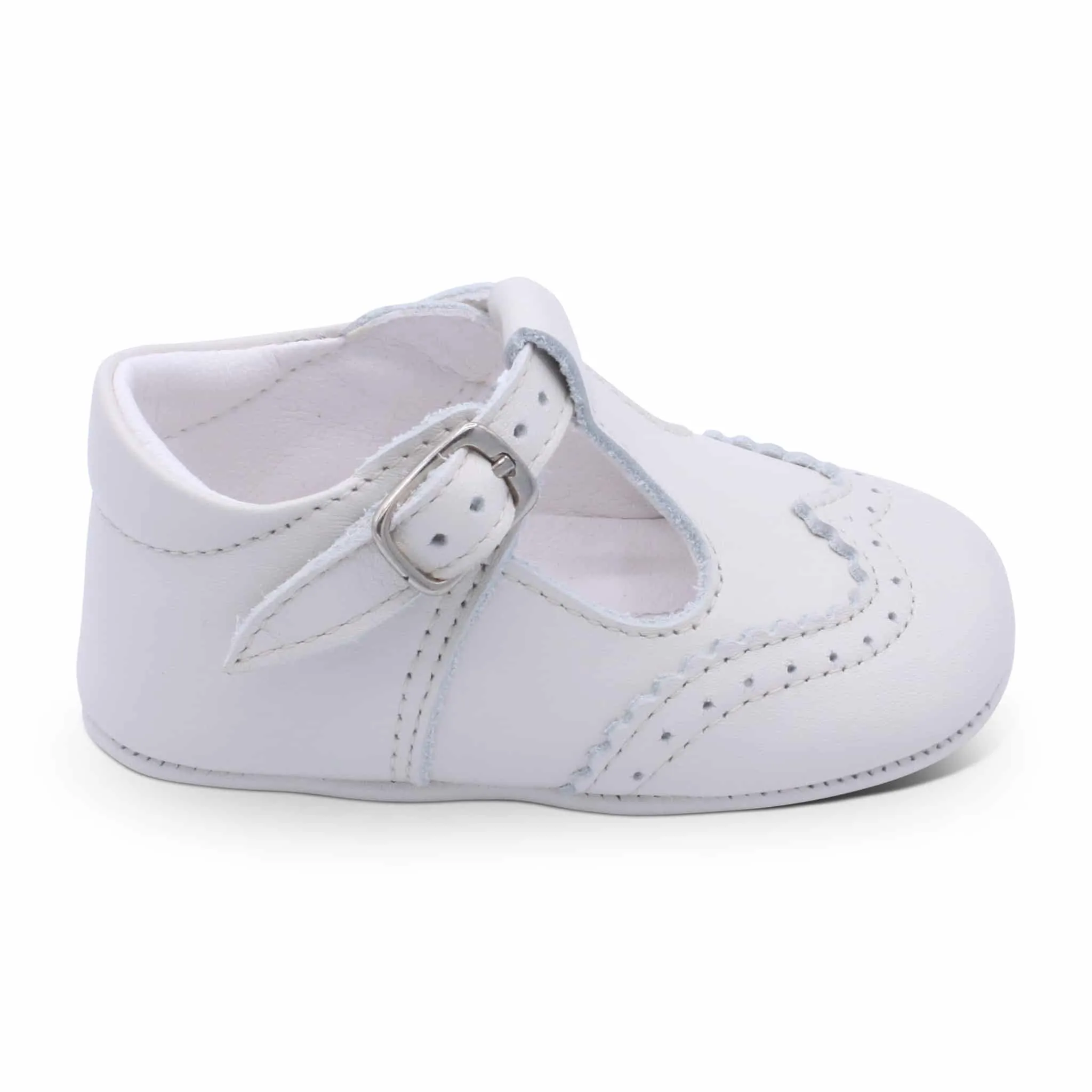'Alex' Boys Cream Leather Pre-Walker Shoes
