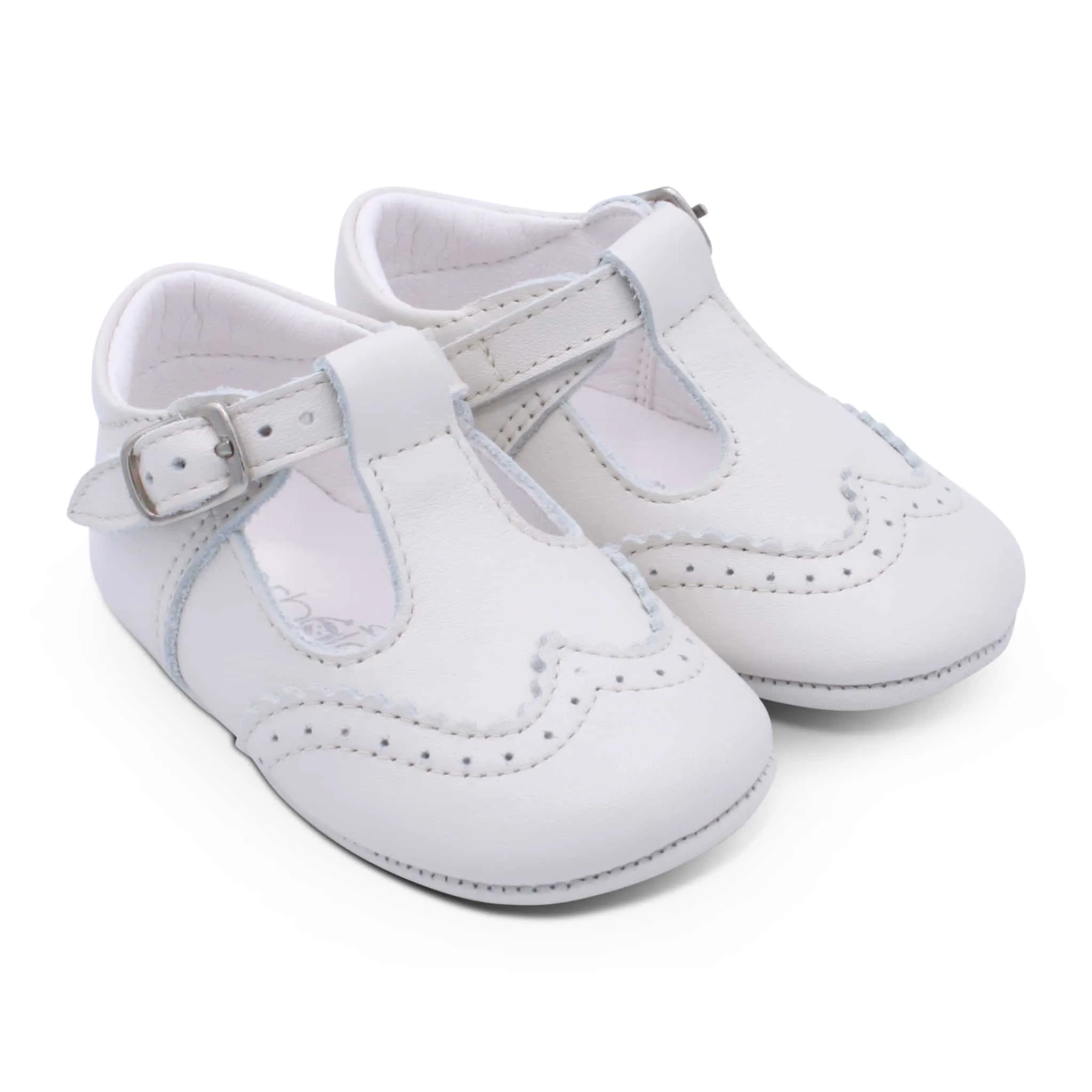 'Alex' Boys Cream Leather Pre-Walker Shoes