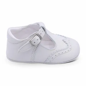 'Alex' Boys Cream Leather Pre-Walker Shoes