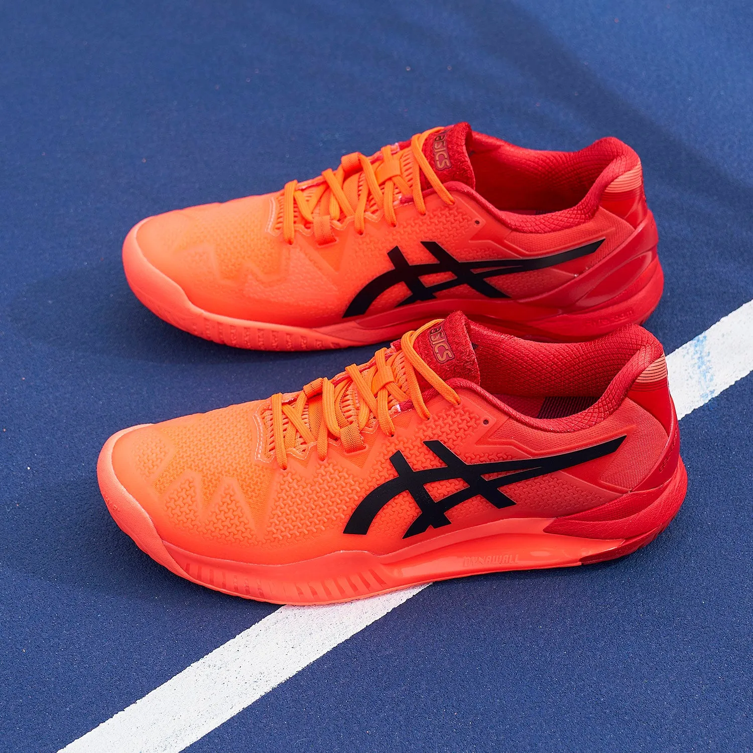 Asics Gel Resolution 8 Sunrise Red Men's and Women’s Tennis Shoes - NEW ARRIVAL