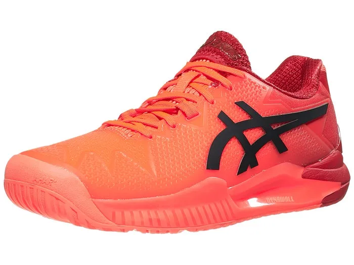 Asics Gel Resolution 8 Sunrise Red Men's and Women’s Tennis Shoes - NEW ARRIVAL