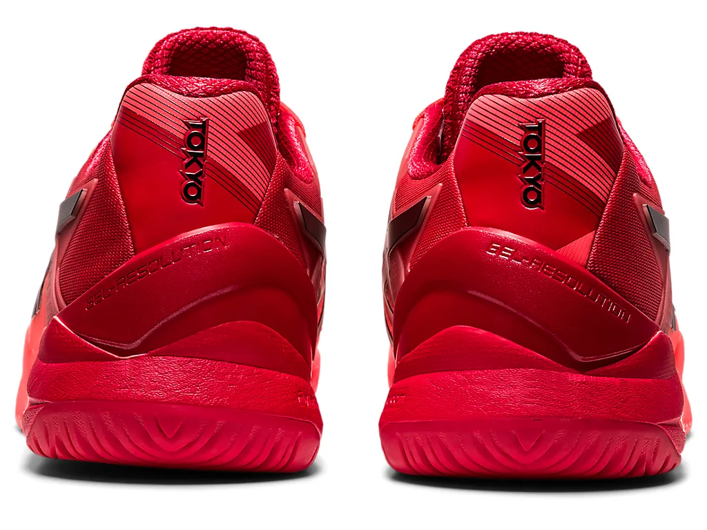 Asics Gel Resolution 8 Sunrise Red Men's and Women’s Tennis Shoes - NEW ARRIVAL