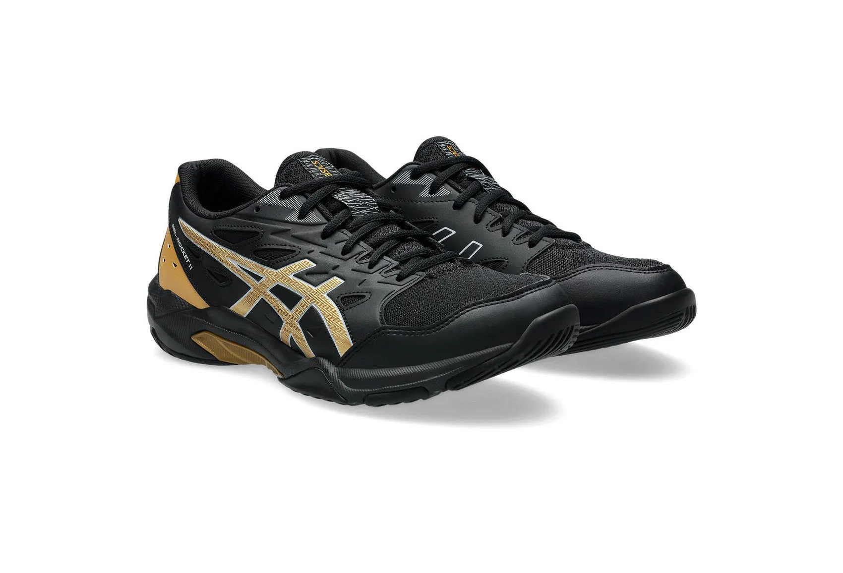 Asics Men's GEL-ROCKET 11 Indoor Shoes in Black/Piedmont Grey