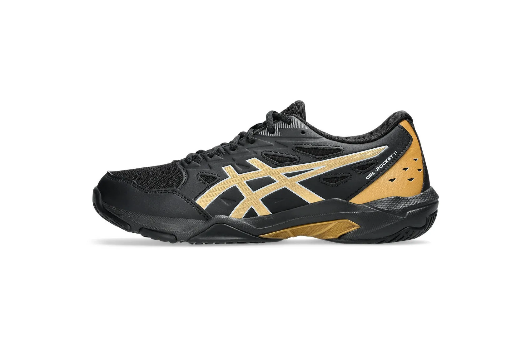 Asics Men's GEL-ROCKET 11 Indoor Shoes in Black/Piedmont Grey