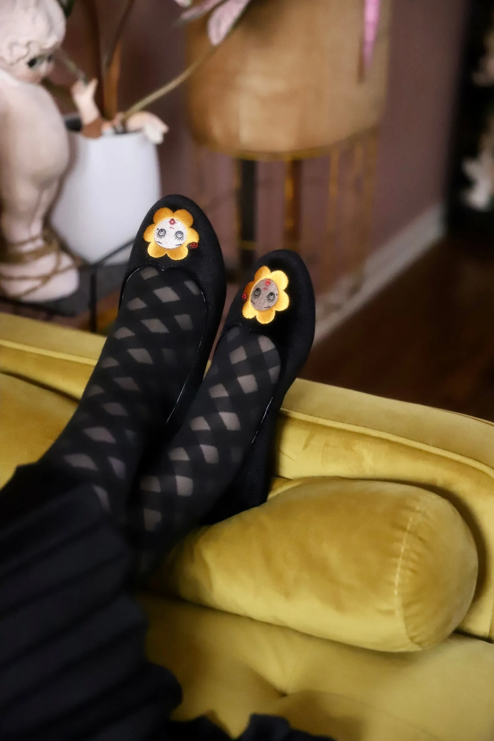 BAIT FOOTWEAR x MISS LADYBUG COLLABORATION "SWEET PEA" FLAT SHOES *BLACK