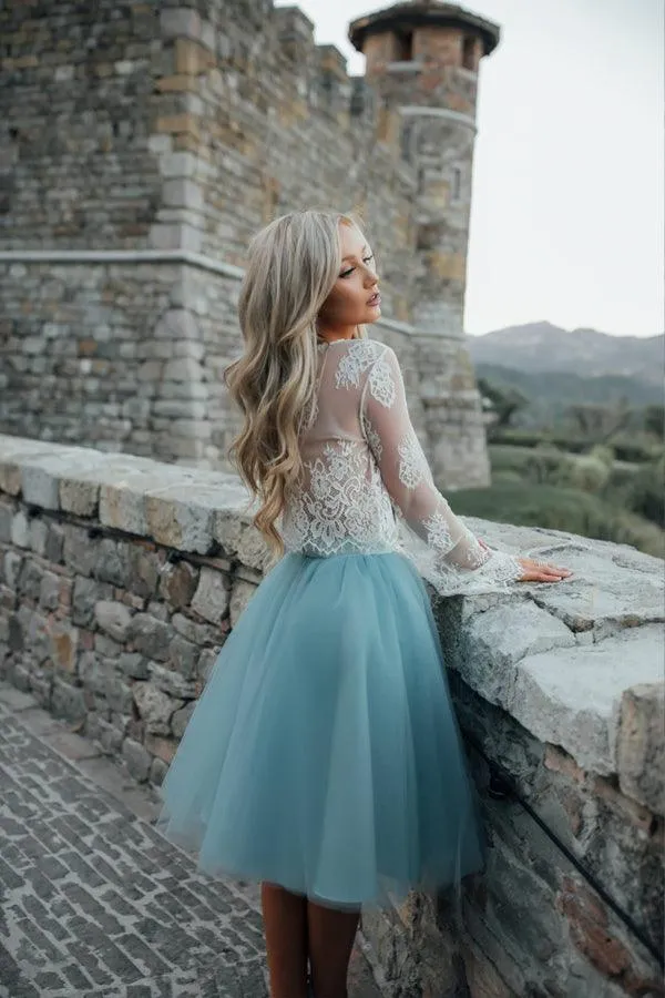 Beautiful Two Pieces Lace Short Prom Dress Party Dress Homecoming Dress HD0129