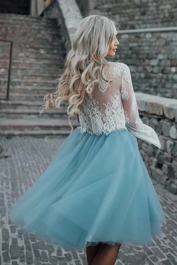 Beautiful Two Pieces Lace Short Prom Dress Party Dress Homecoming Dress HD0129