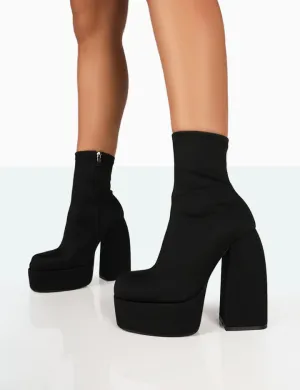 Black nylon ankle boots by Charlie