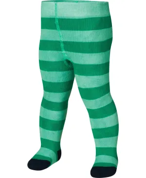 Block striped thermal tights Green