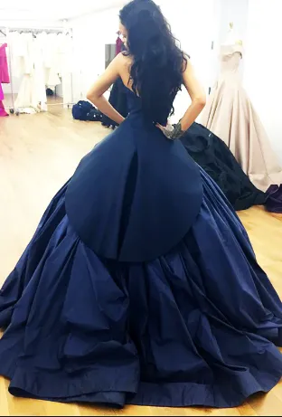 Blue Rihanna Off The Shoulder Corset Prom Celebrity Formal Dress Gown Diamond Ball Performance