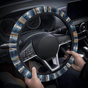 Blue Tribal Stripes Car Steering Wheel Cover