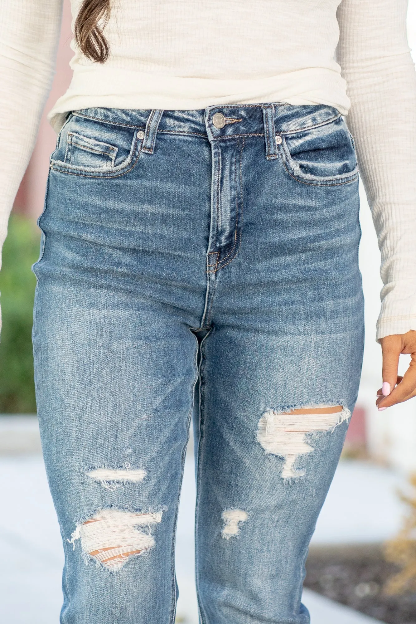 Charlotte High Rise Mom Cuffed Jeans