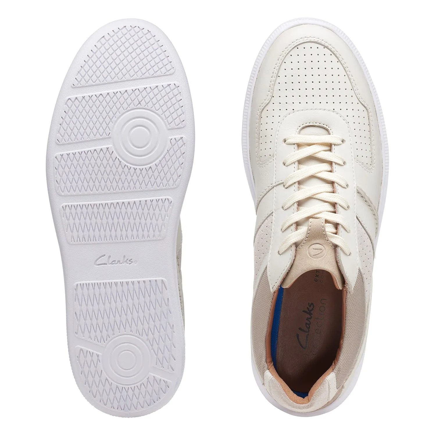 Clarks Cambro Race Shoes - Off White Combi - 261650897 - G Width (Standard Fit)