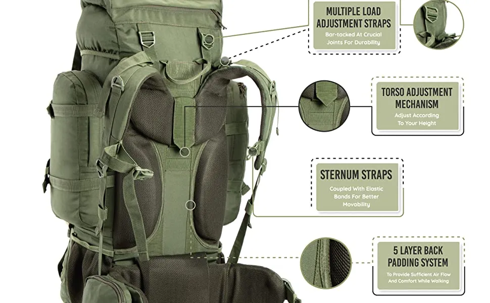 Colonel 80 L Rucksack With Organizer Pack Army Green