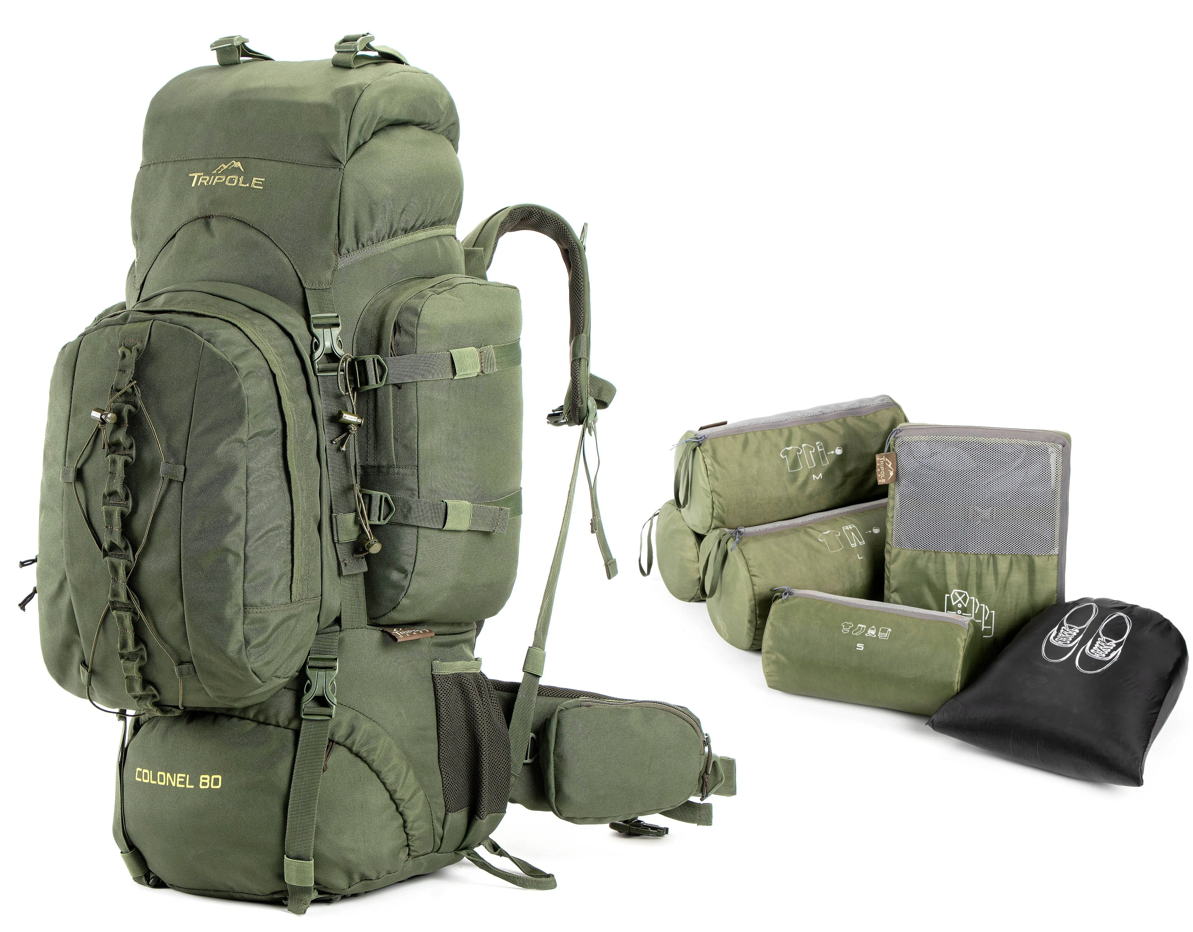 Colonel 80 L Rucksack With Organizer Pack Army Green