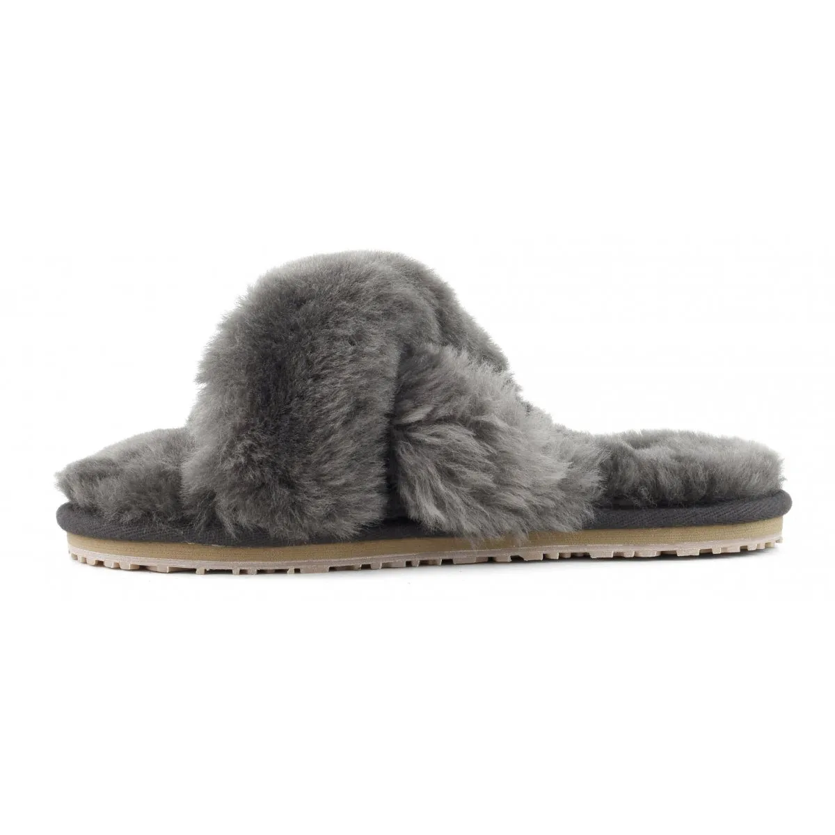 Criss Cross Slide Slipper in Charcoal