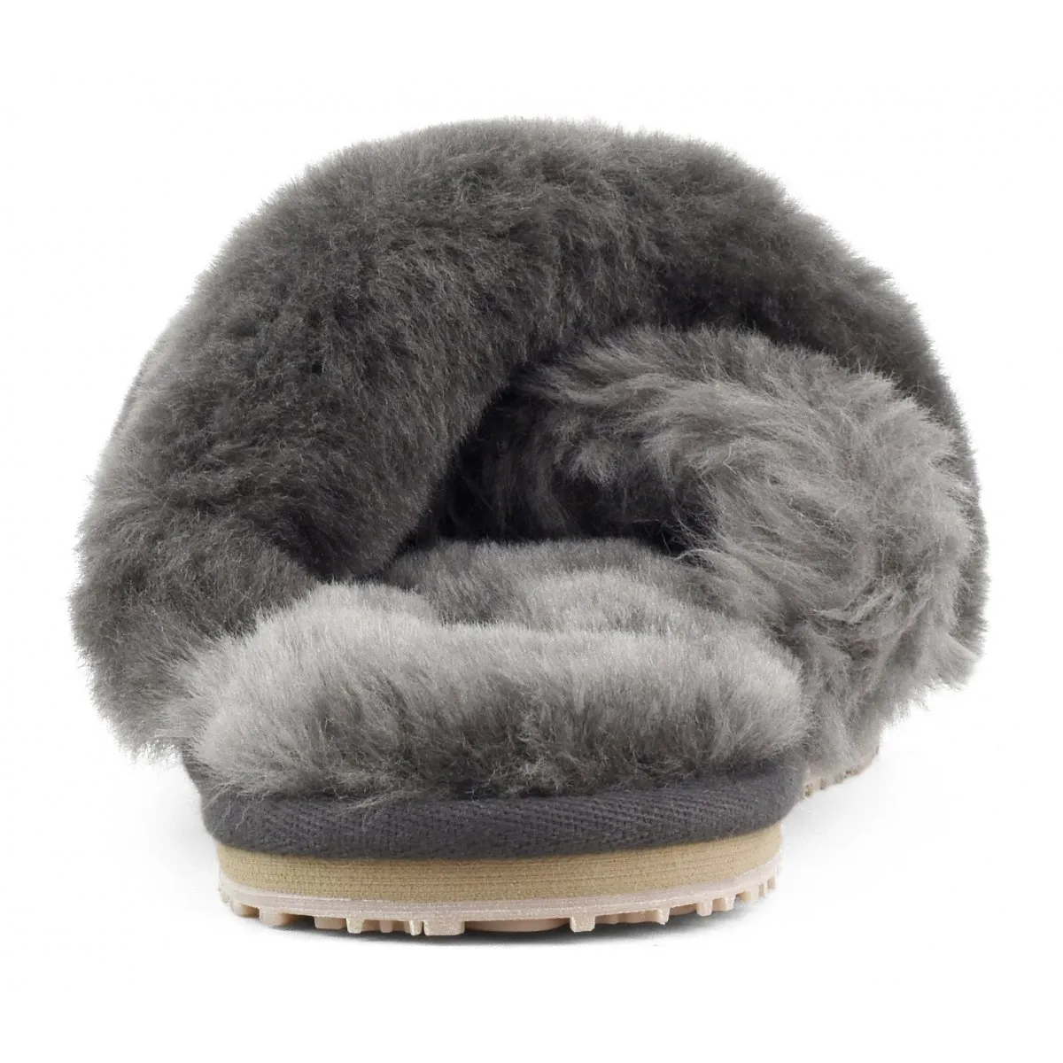 Criss Cross Slide Slipper in Charcoal