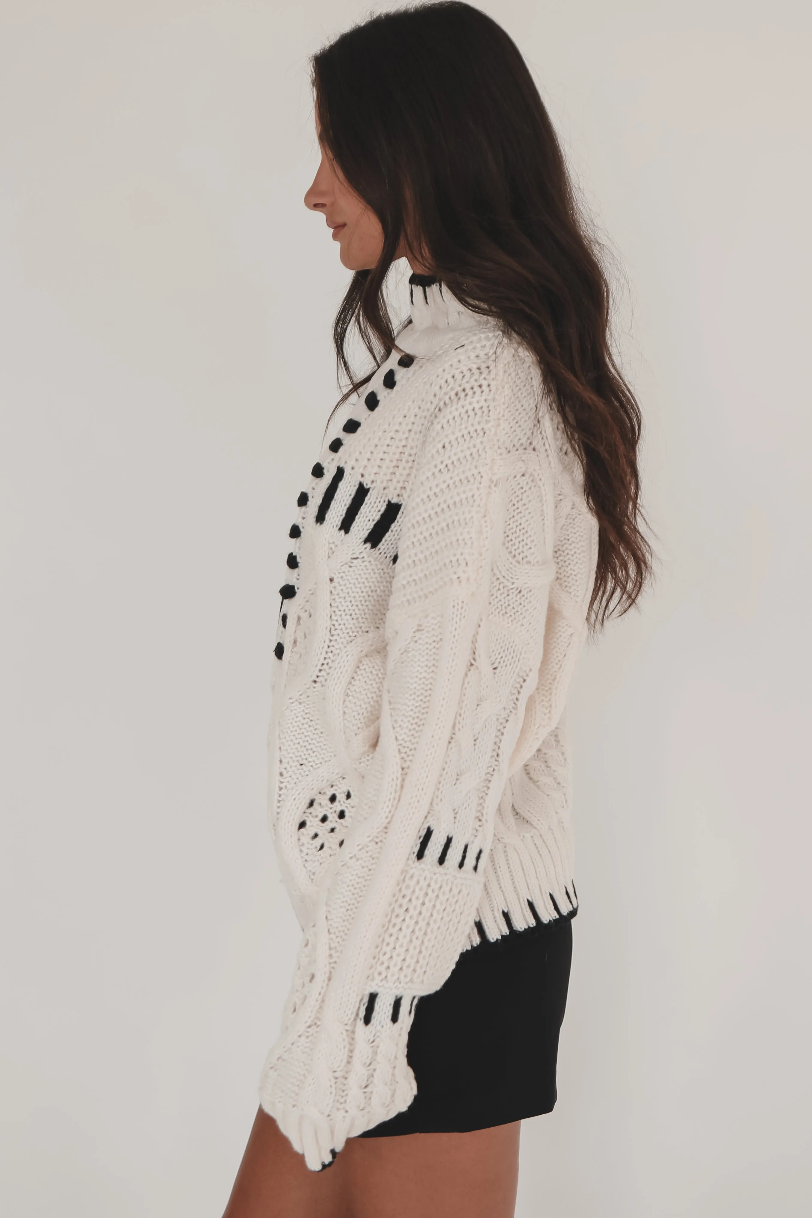 DEAL I Spy Ivory Knit Sweater Top