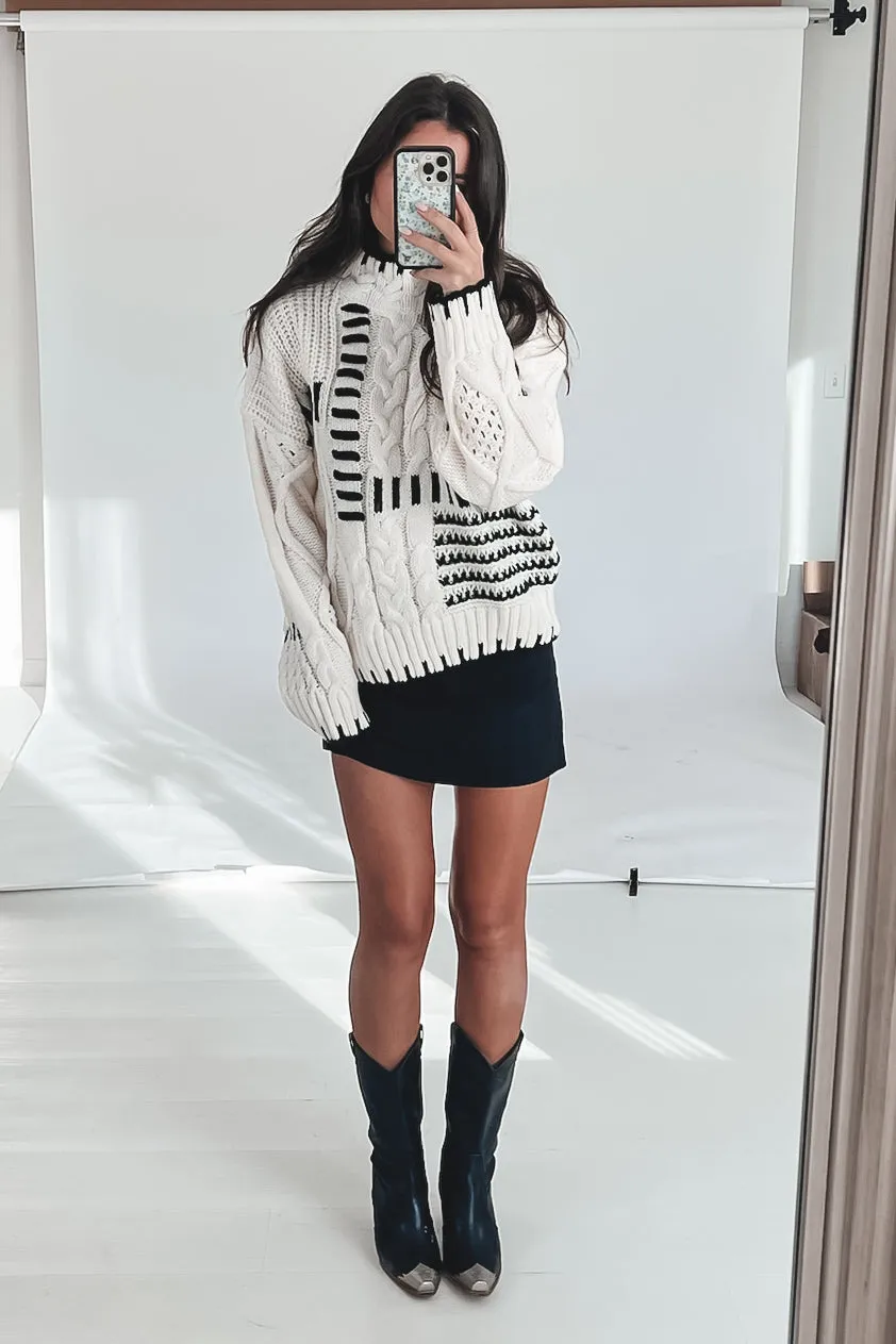 DEAL I Spy Ivory Knit Sweater Top