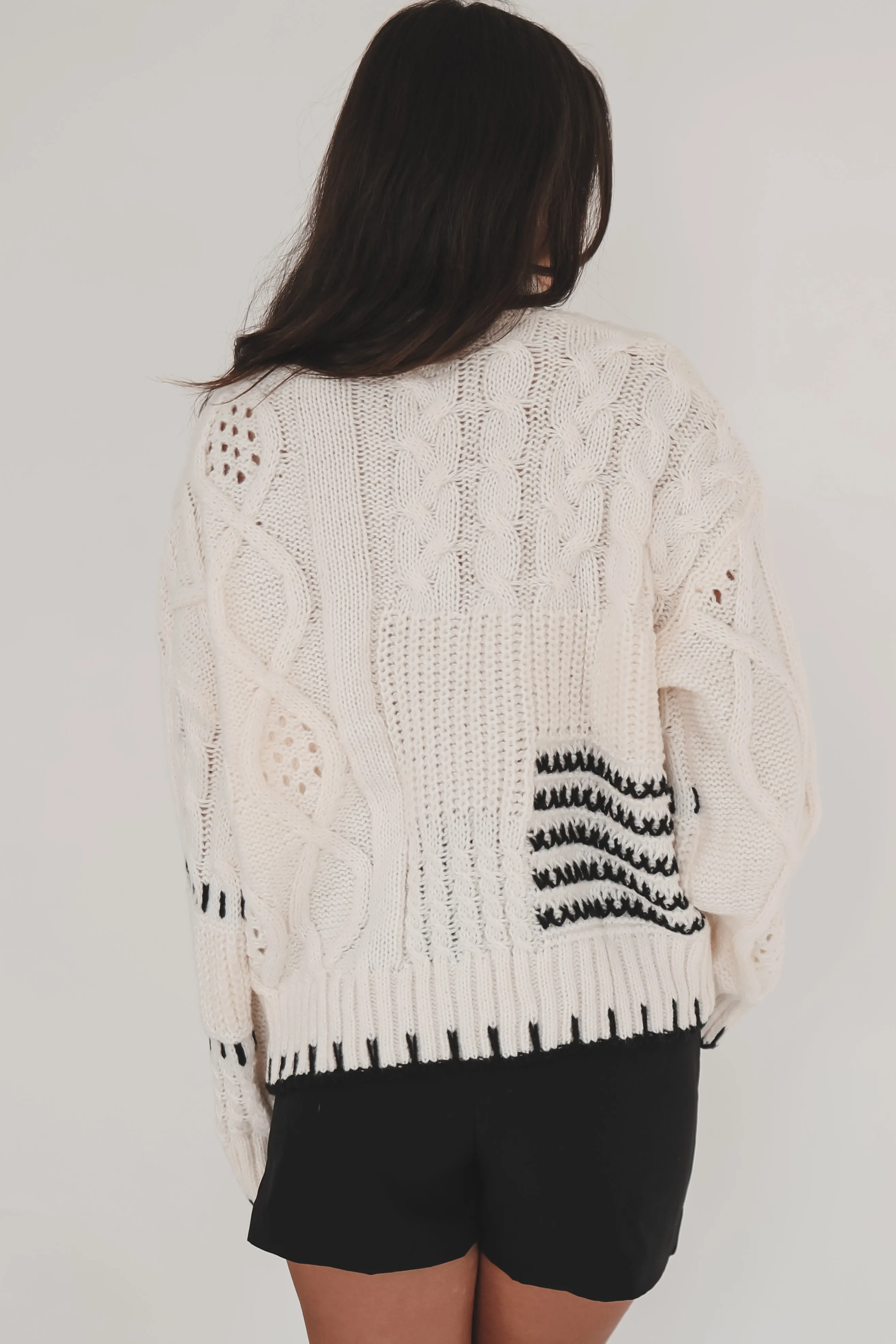 DEAL I Spy Ivory Knit Sweater Top