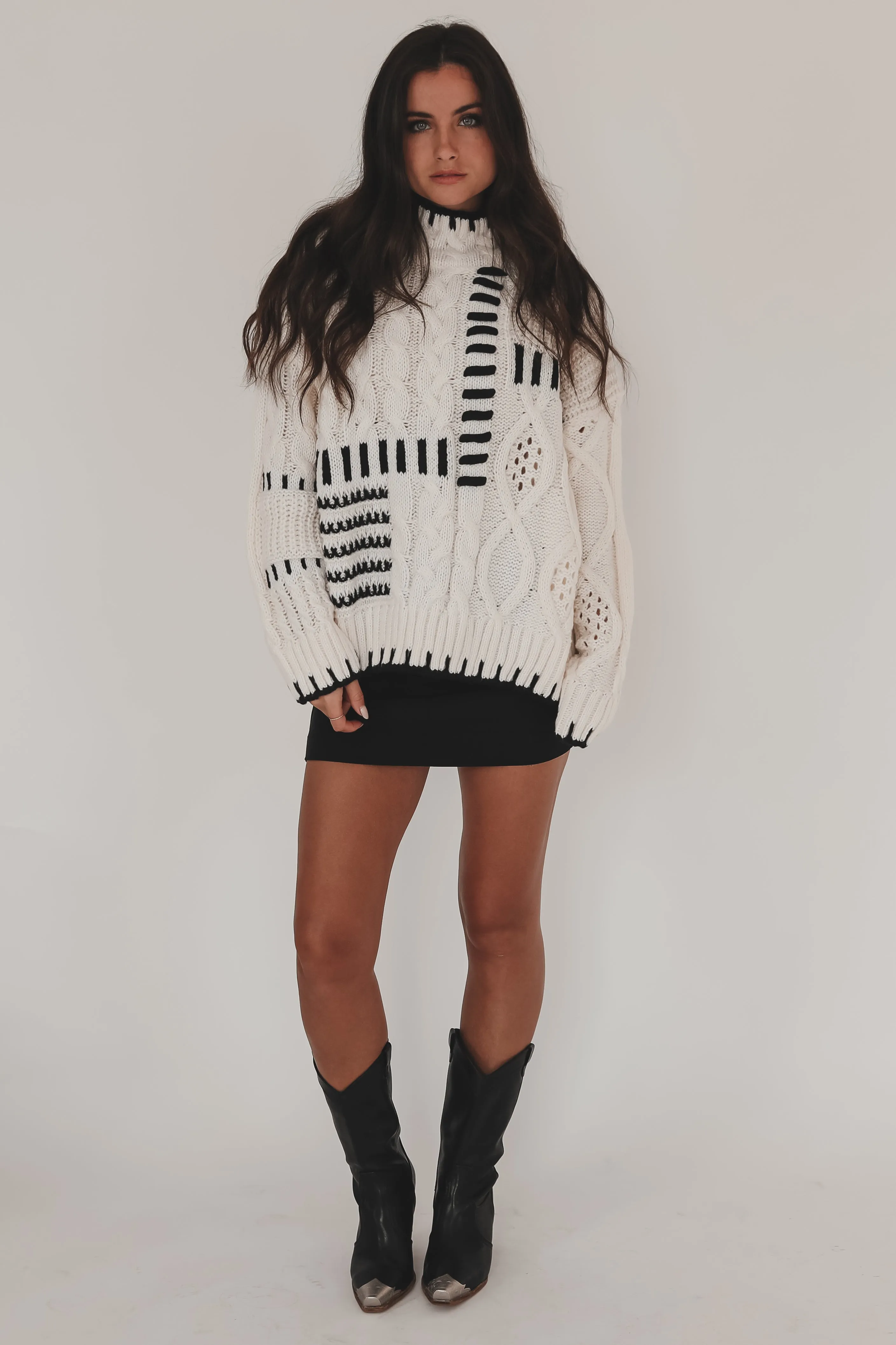 DEAL I Spy Ivory Knit Sweater Top