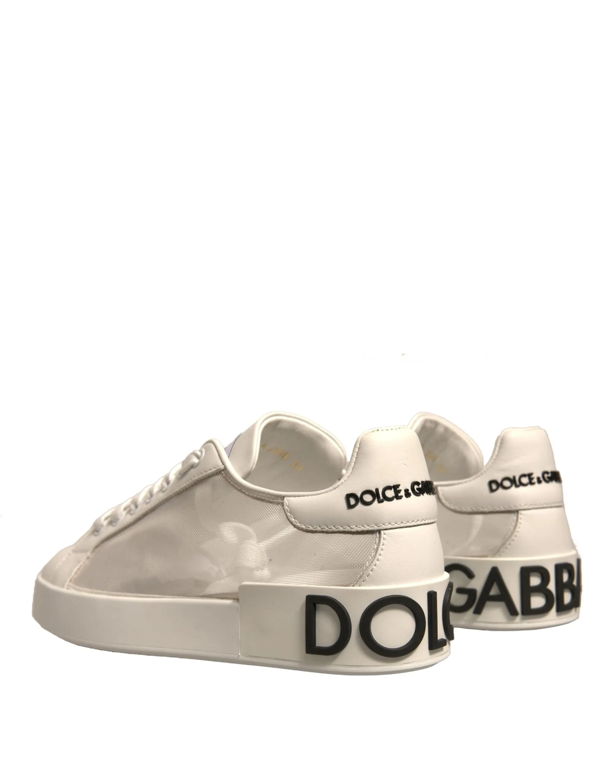 Dolce&Gabbana Portofino Women Ivory Sneakers Leather Lace Up Trainer Shoes EU 37