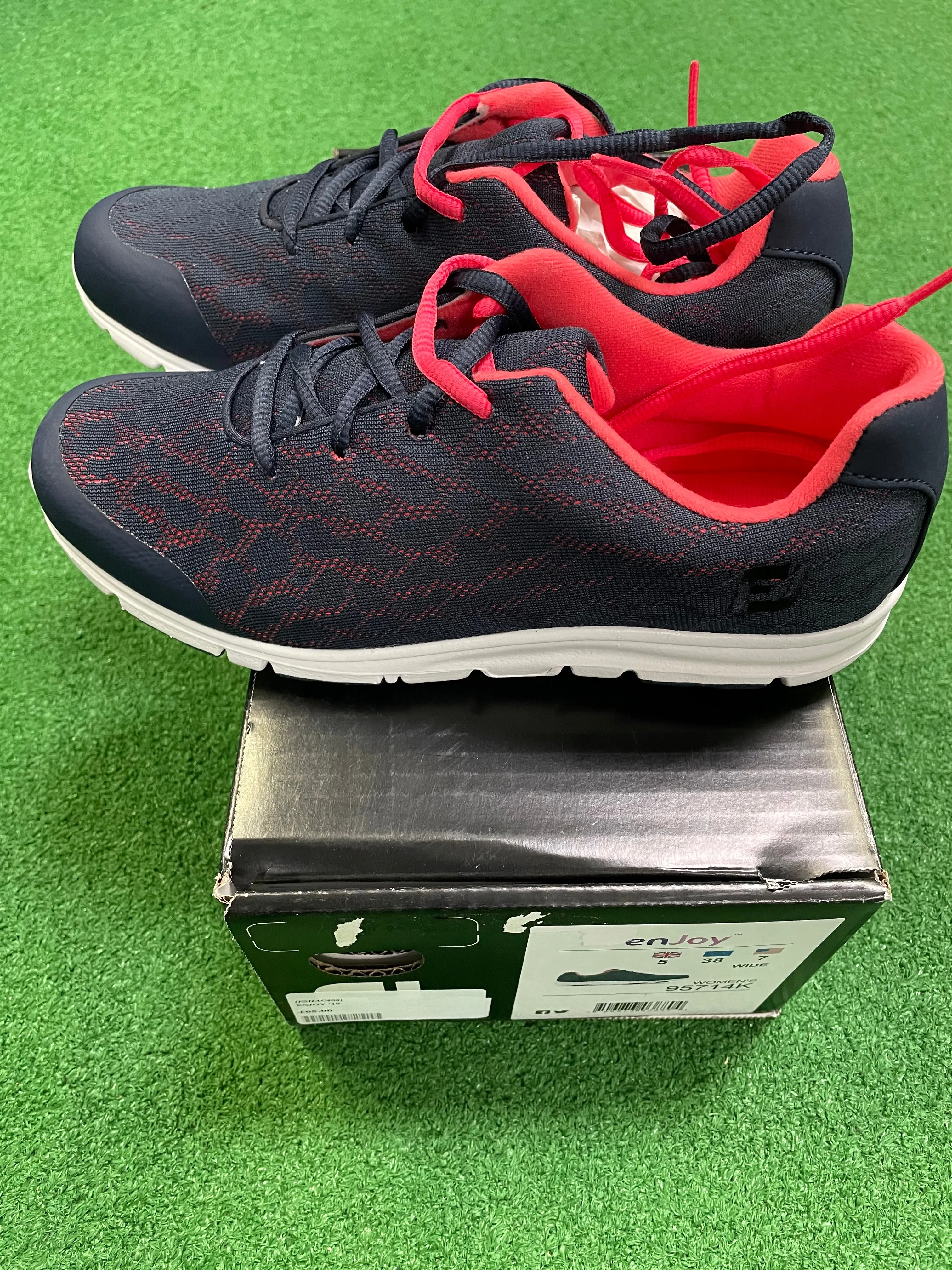 EX Shop Display Footjoy Ladies enJoy Golf Shoes 95714K / Navy Papaya / Size UK 5