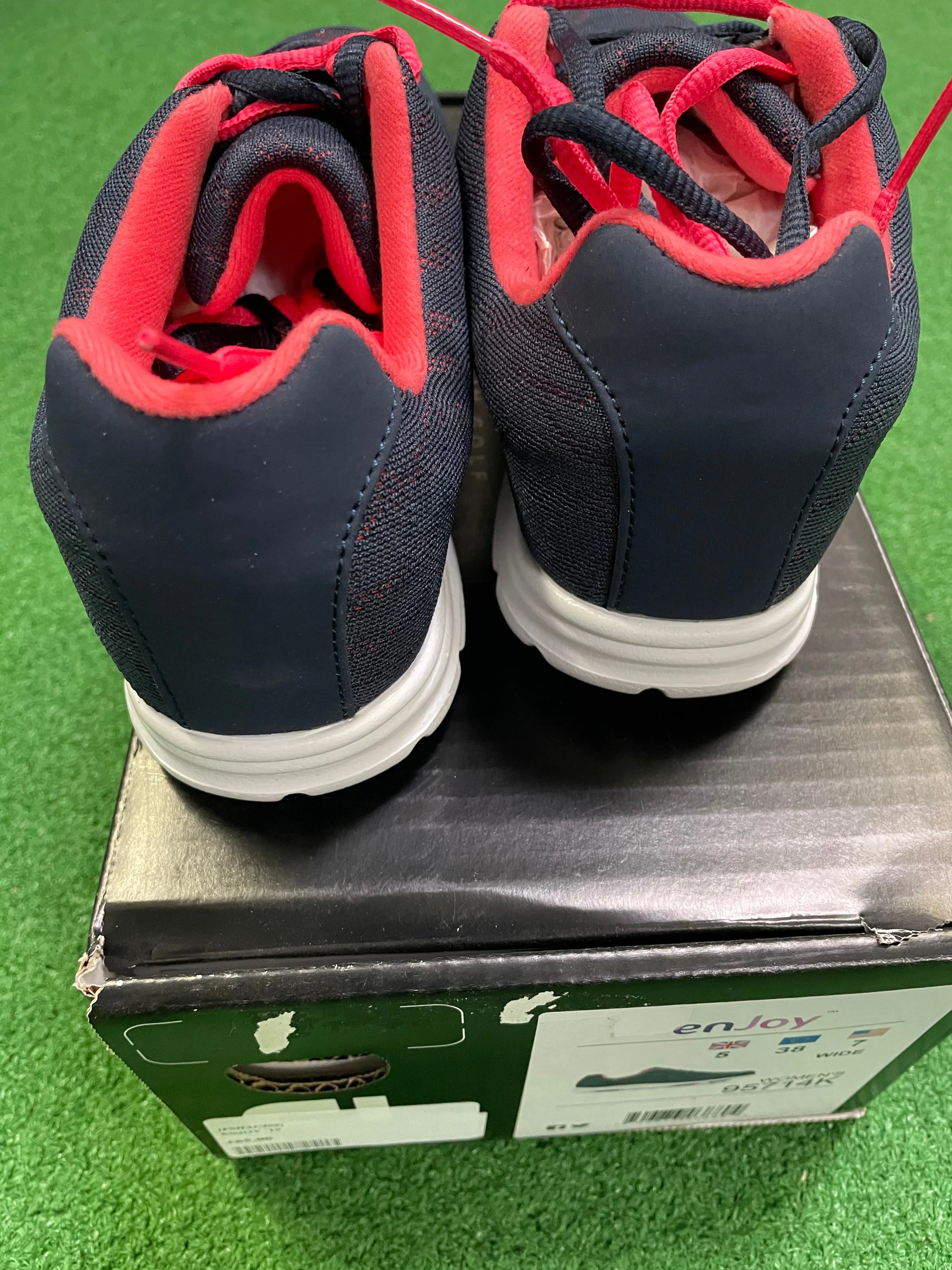 EX Shop Display Footjoy Ladies enJoy Golf Shoes 95714K / Navy Papaya / Size UK 5