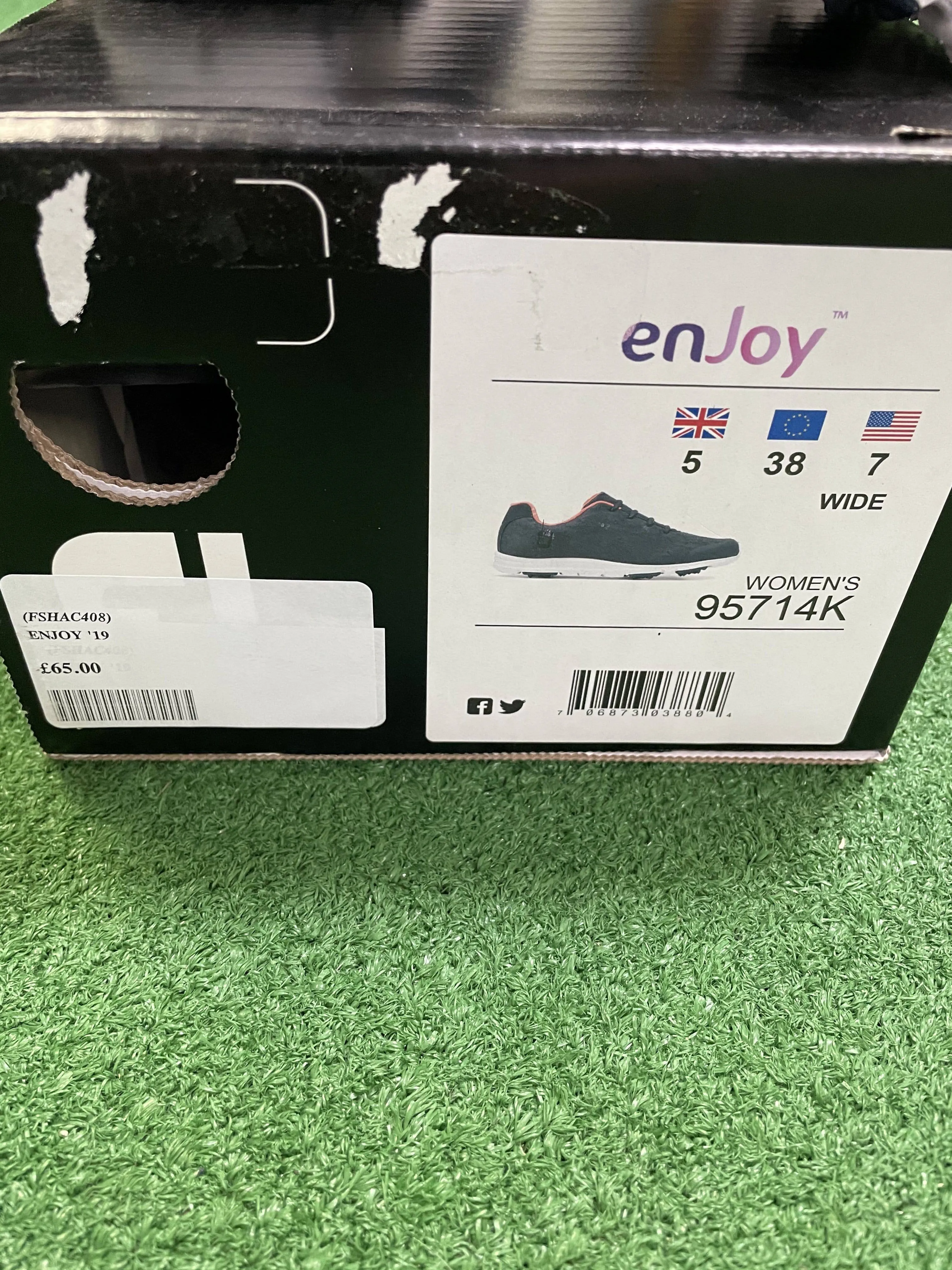 EX Shop Display Footjoy Ladies enJoy Golf Shoes 95714K / Navy Papaya / Size UK 5