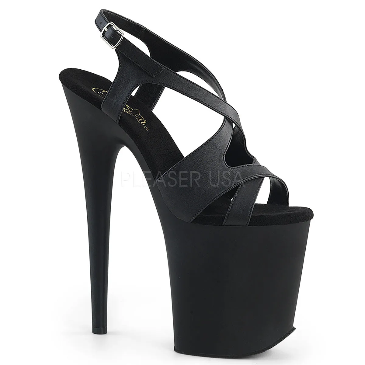 FLAMINGO-831  Black Faux Leather/Black Mattte
