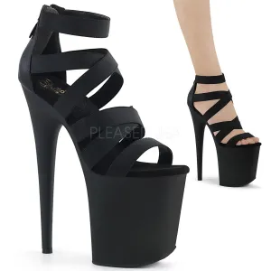 FLAMINGO-859  Black Elastic Band-Faux Leather/Black Matte
