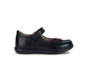 Geox Naimara - Mary Jane Smooth Leather Riptape School Shoe with Bow