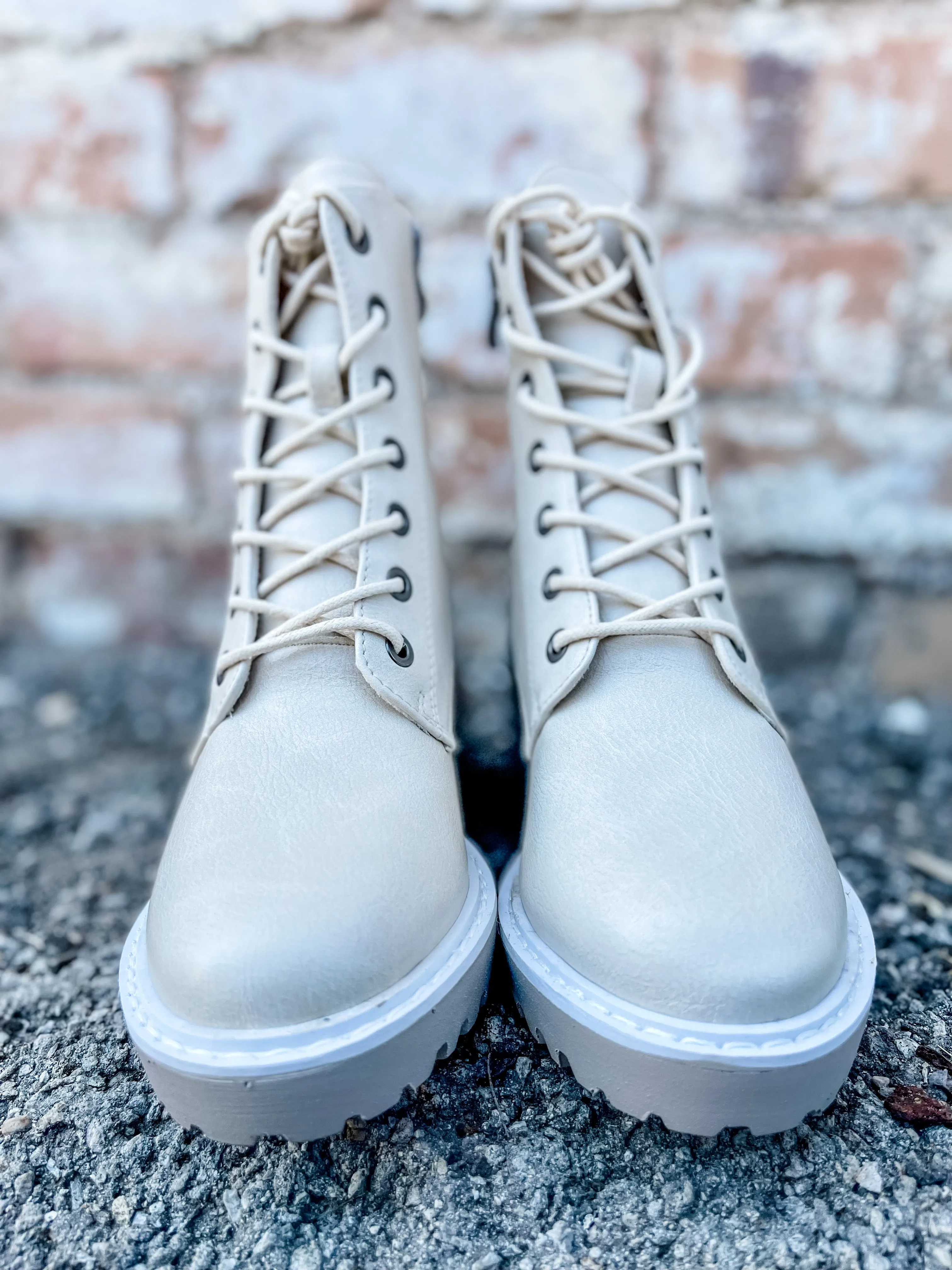 Ghosted Boots || Cream
