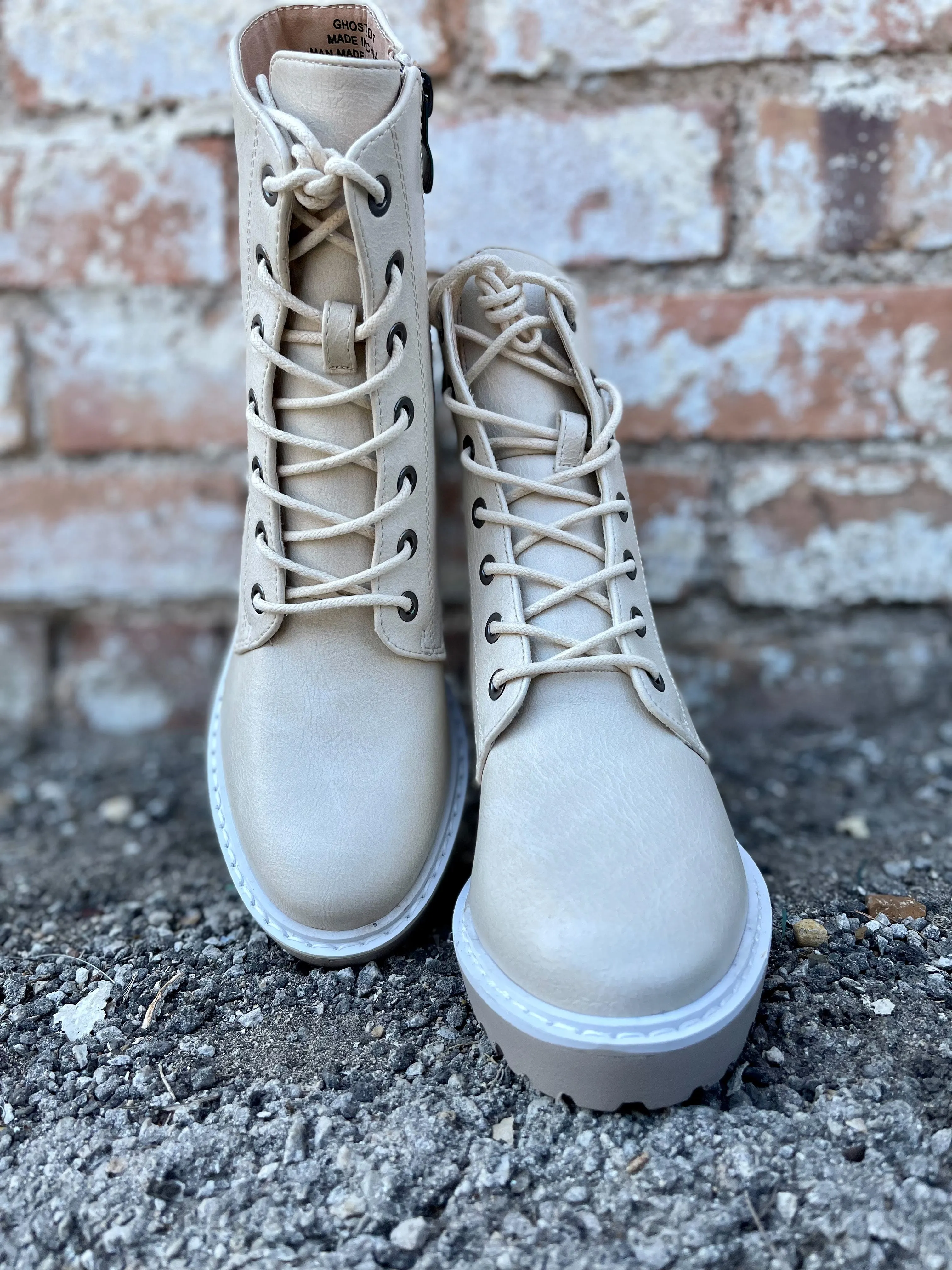 Ghosted Boots || Cream