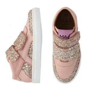Girls Pink Velvet Bauta Trainers