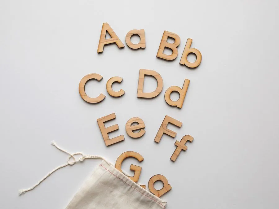 GLADFOLK Wooden Handcrafted Full Alphabet Set • Wood Letters & Movable Alphabet in Maple