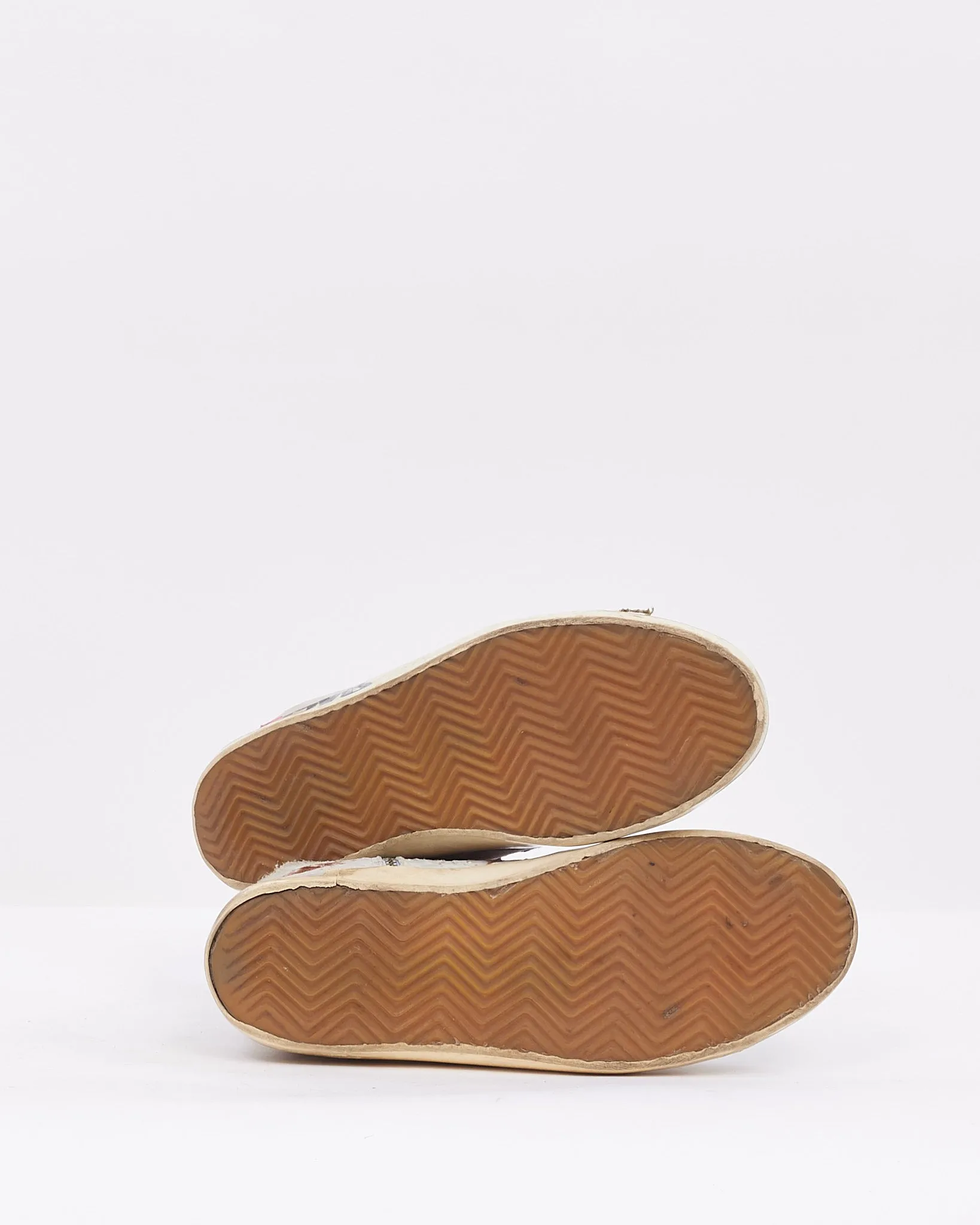 Golden Goose White & Brown Suede Slide Edge High Top Sneakers - 39