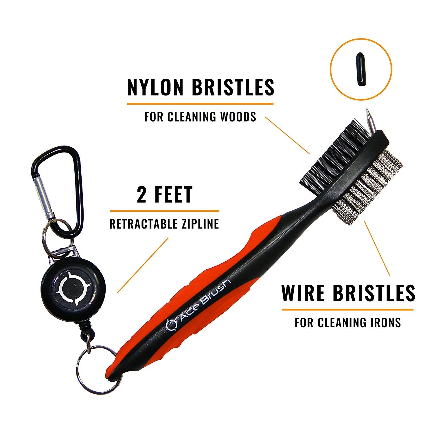 Golf Club Brush Red