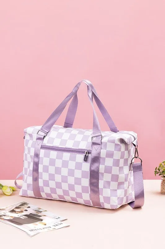 Hazel Blues® |  Zenana Checkered Multi-Pocket Travel Bag