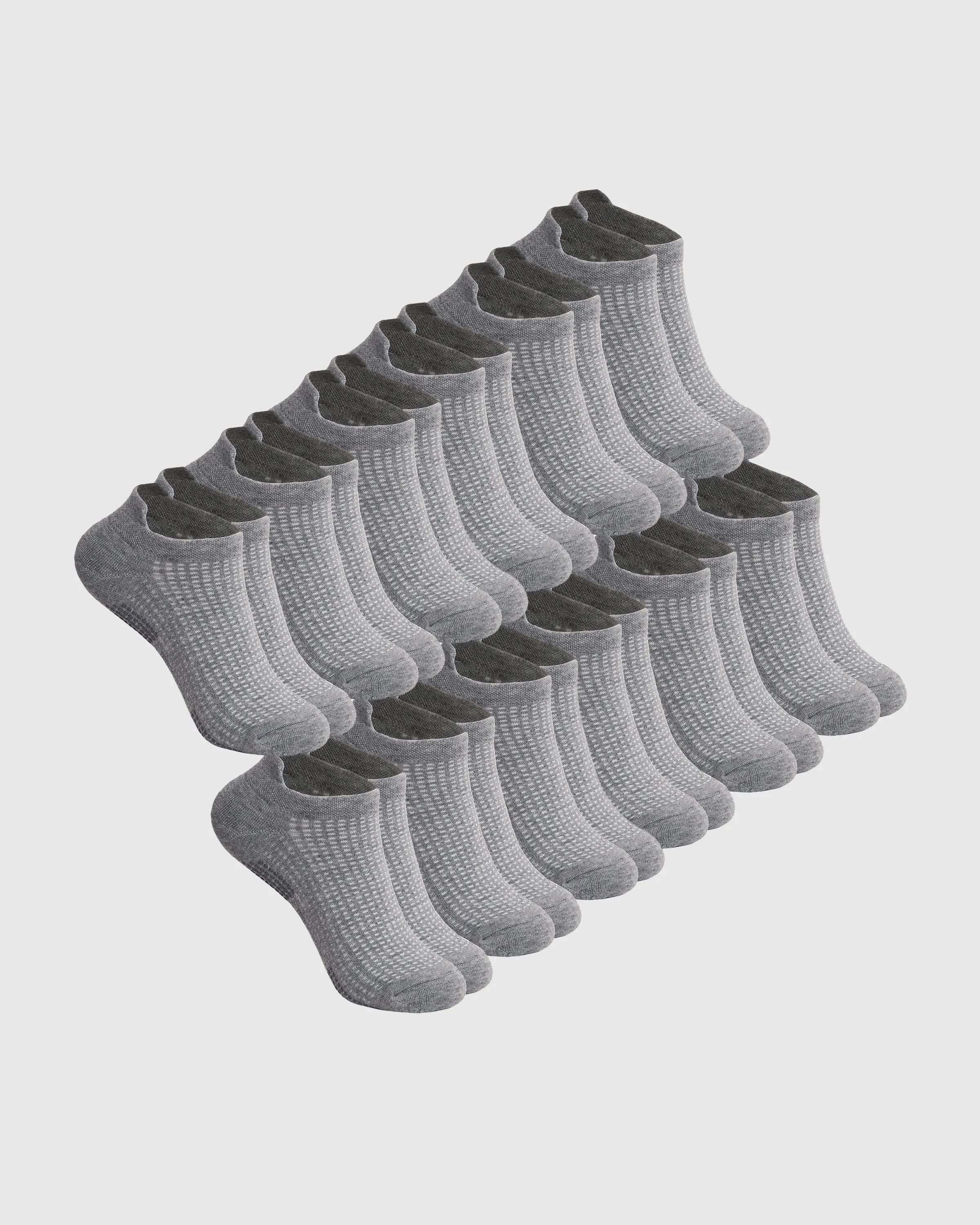 Heather Gray No Show Socks 12-Pack 2.0